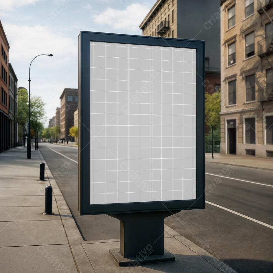 Mockup de Outdoor em Rua Urbana