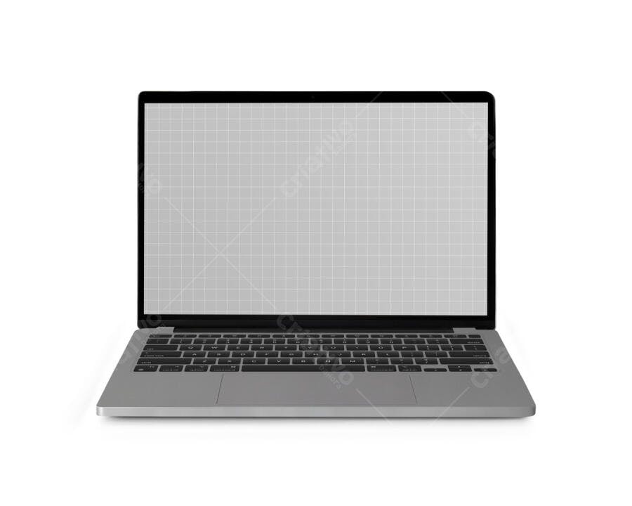 Mockup Notebook Moderno Cinza - Tela em Grade
