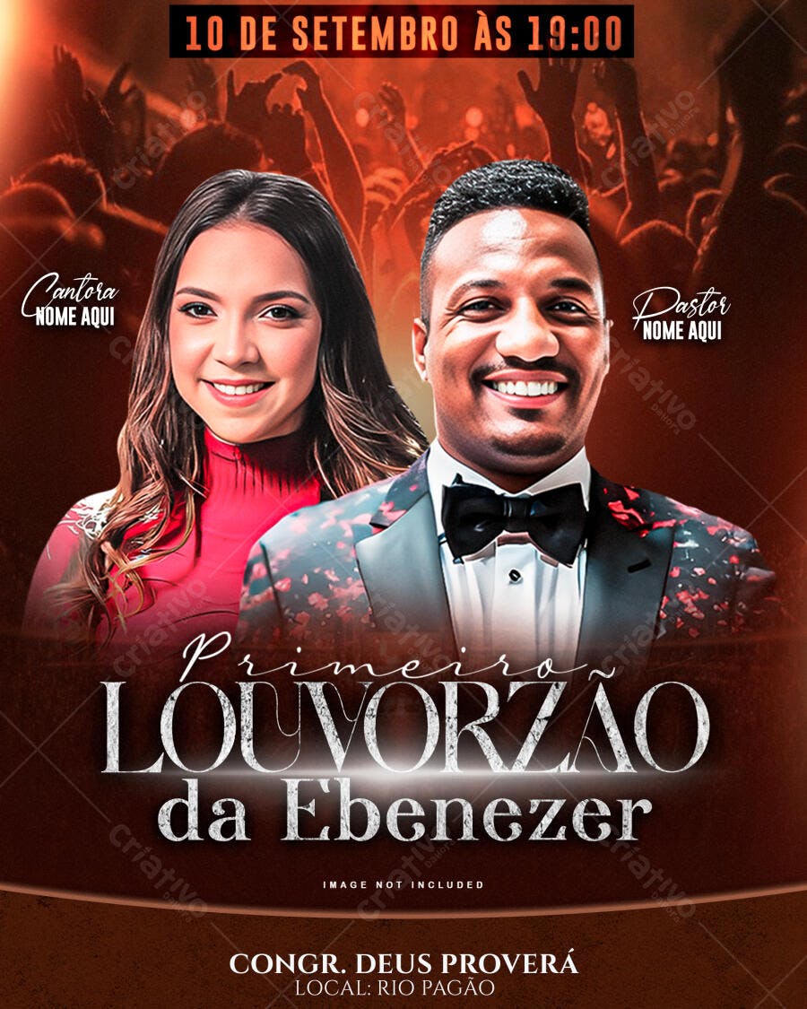 Flyer para Louvor 10 de Setembro PSD Editável