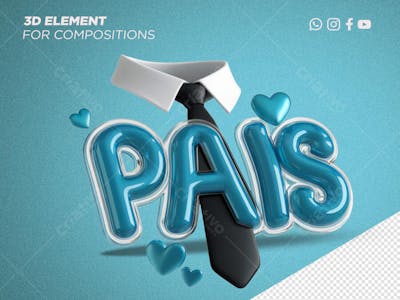 ELEMENTO 3D DIA DOS PAIS