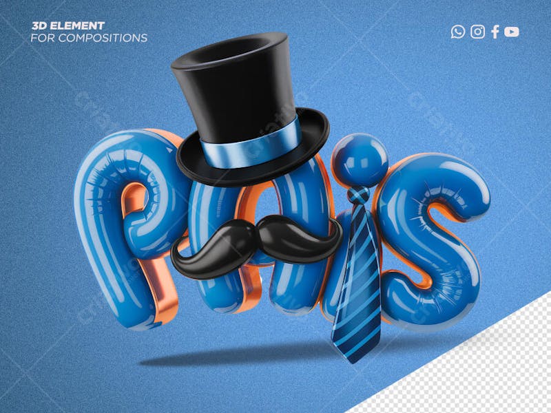SELO 3D DIA DOS PAIS 02