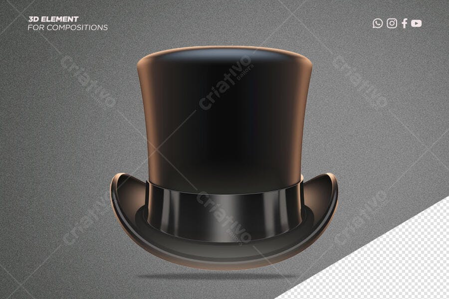Selo 3D elegante preto brilhante