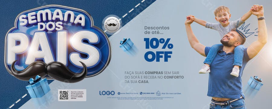 Banner Semana dos Pais PSD Editável