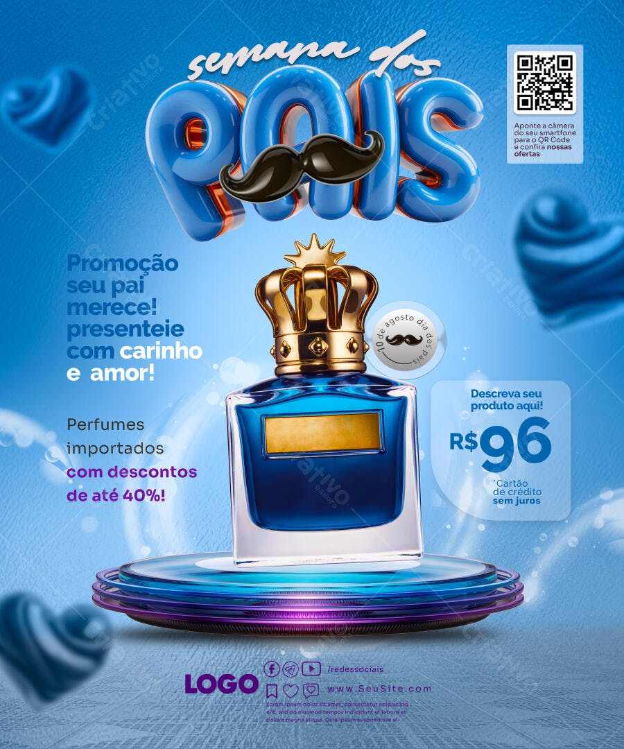 Flyer Dia dos Pais PSD Editável