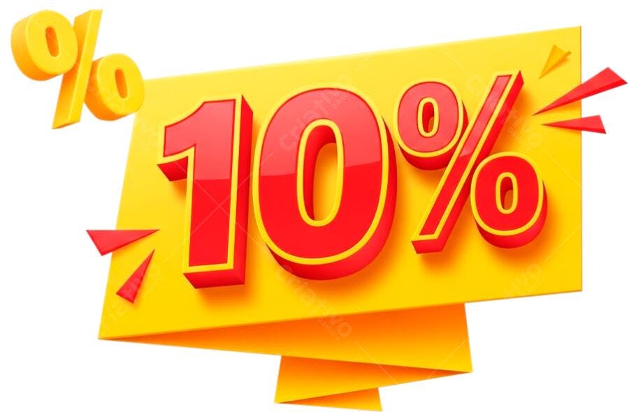 Banner Desconto 10% PNG com fundo transparente