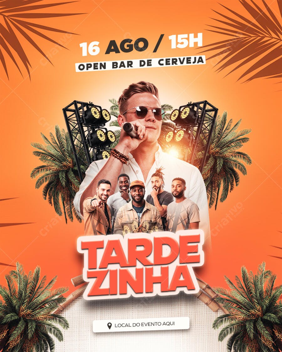 Flyer para Open Bar de Cerveja 16 de Agosto PSD Editável