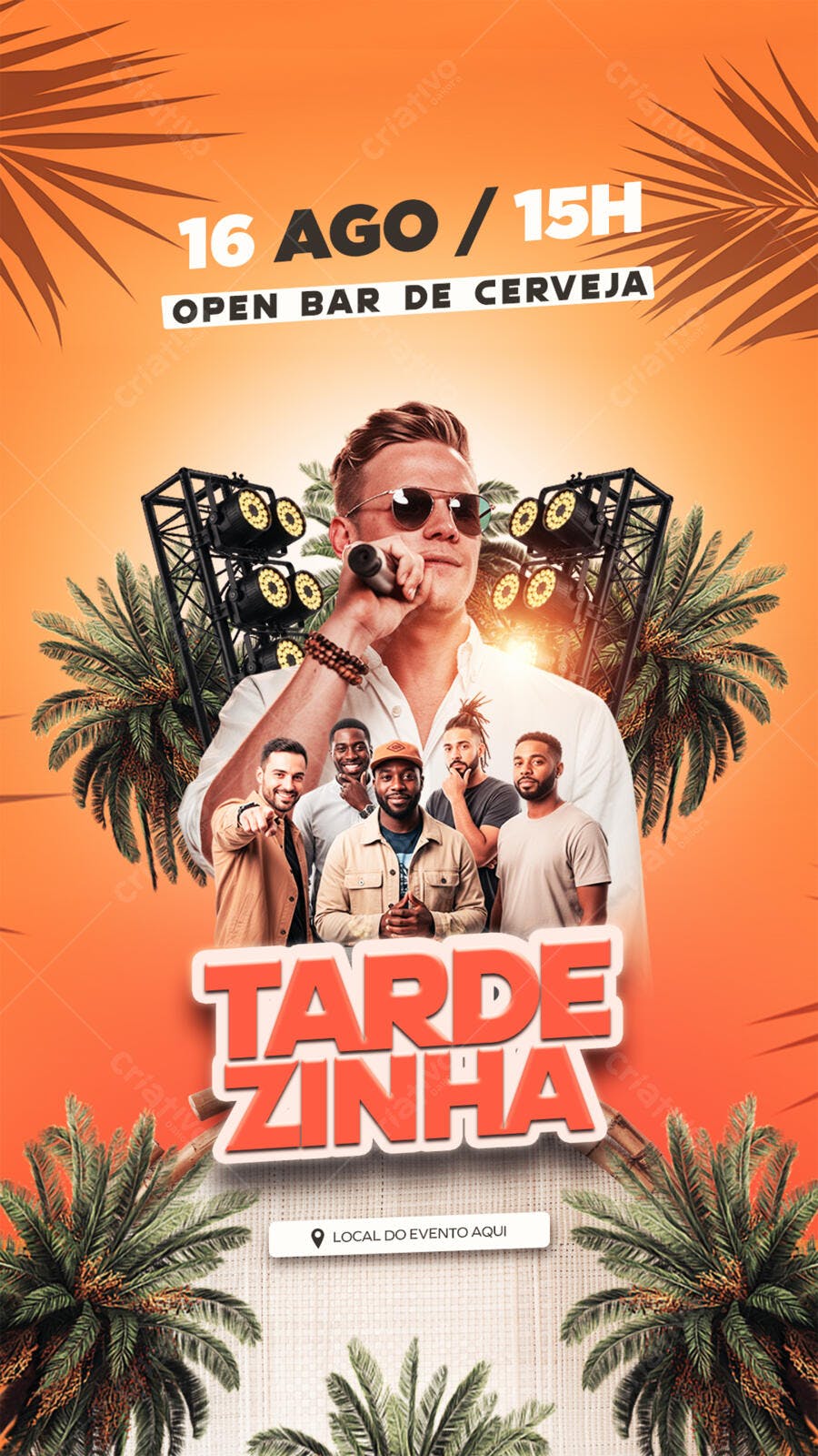 Flyer para Festa Tardezinha 16 de Agosto PSD Editável