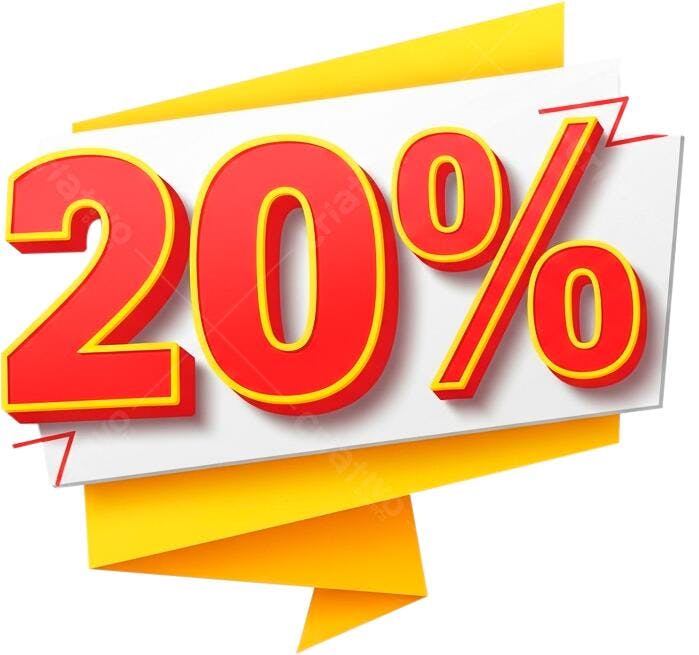 Banner Desconto 20% PNG com fundo transparente
