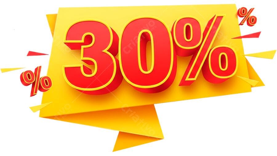 Banner Desconto 30% PNG com fundo transparente