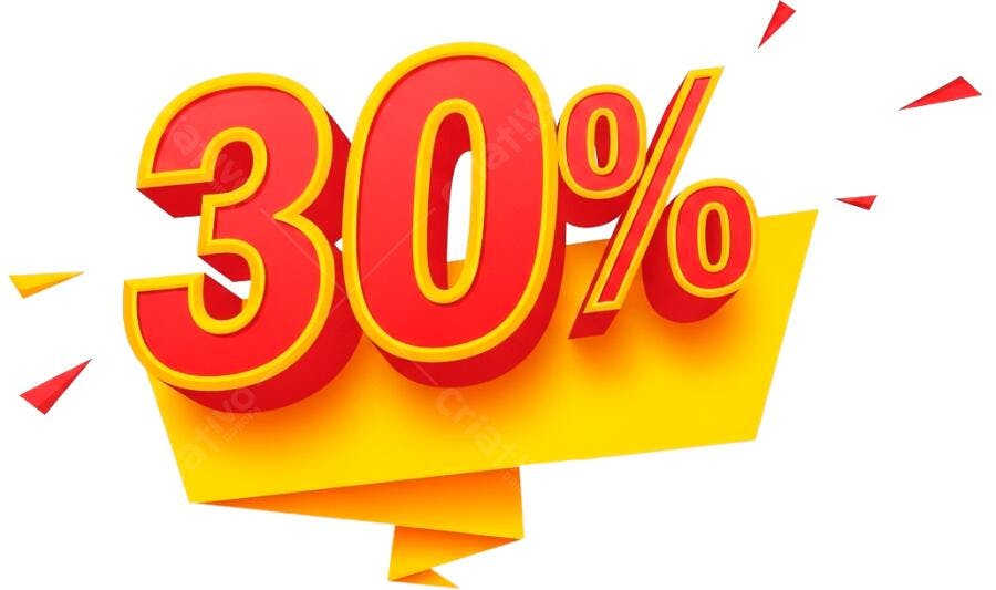 Banner Desconto 30% PNG com fundo transparente