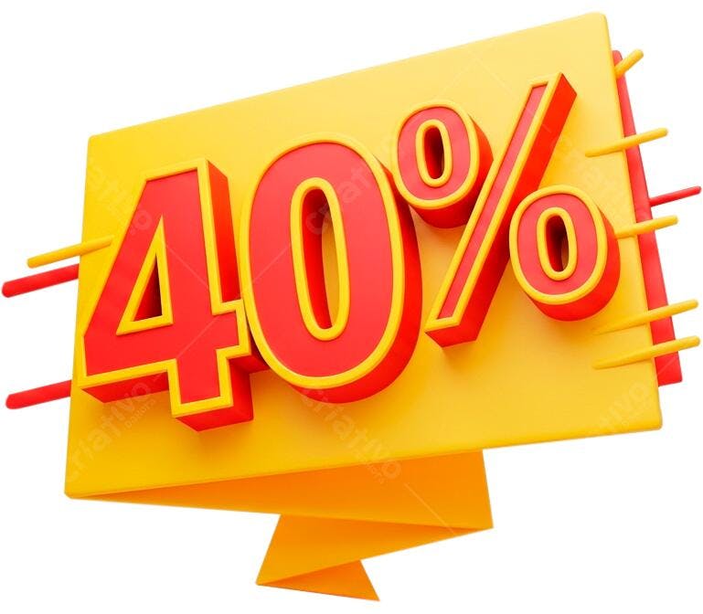 Banner de Desconto 40% PNG com fundo transparente