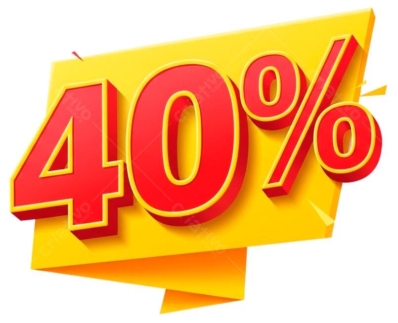 Banner 40% de desconto PNG com fundo transparente