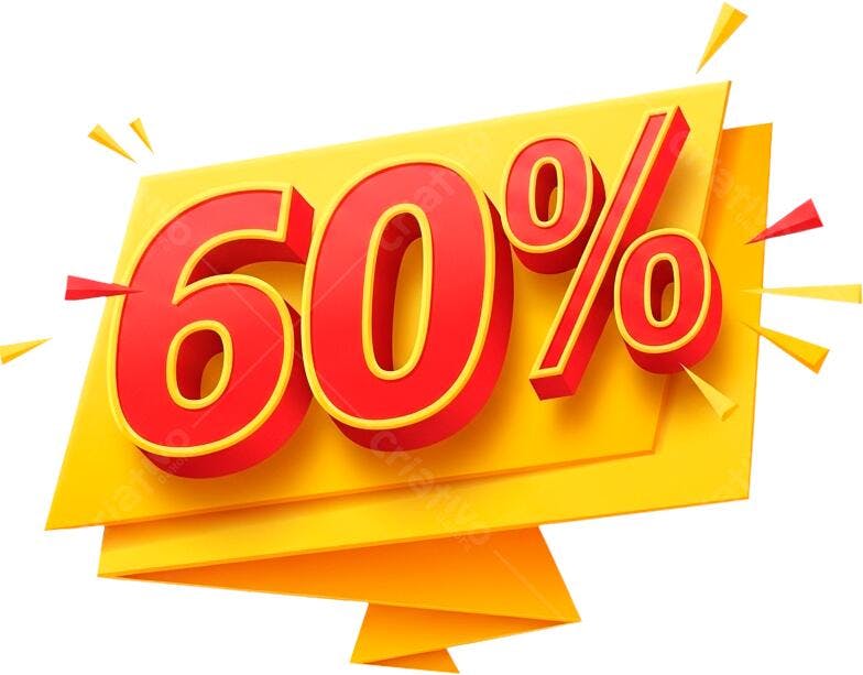 Banner Desconto 60% PNG com fundo transparente