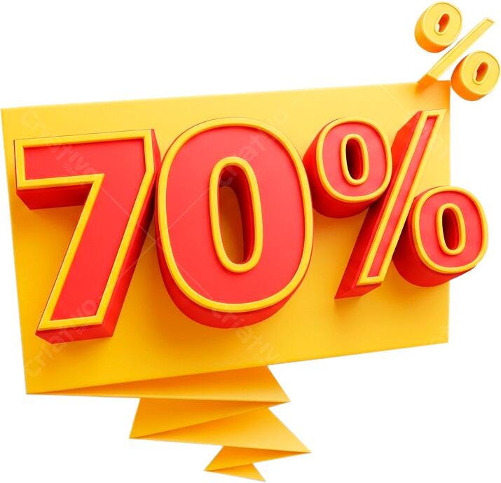 Banner 70% OFF Promoção PNG com fundo transparente