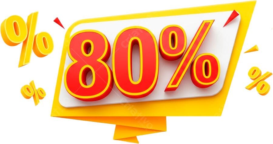 Banner 80% Desconto PNG com fundo transparente