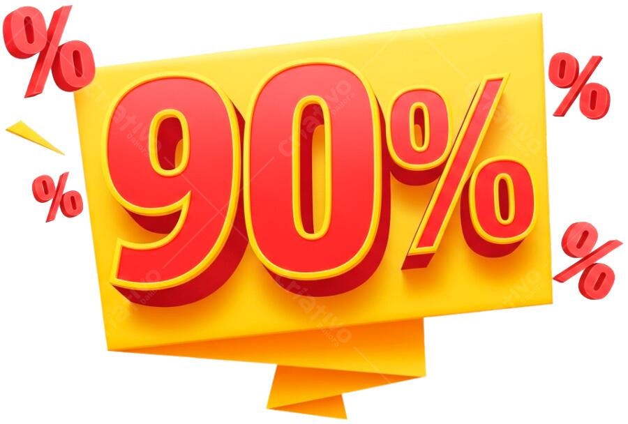 Banner 90% de Desconto PNG com fundo transparente