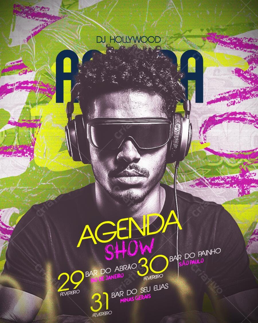 Flyer para Evento de Música Eletrônica PSD Editável