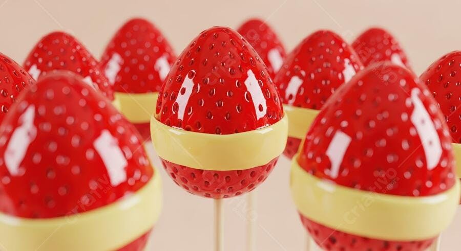 Pirulitos de Morango com Creme