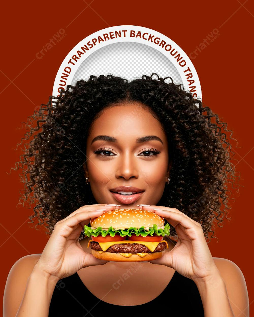 MULHER COMENDO HAMBÚRGUER