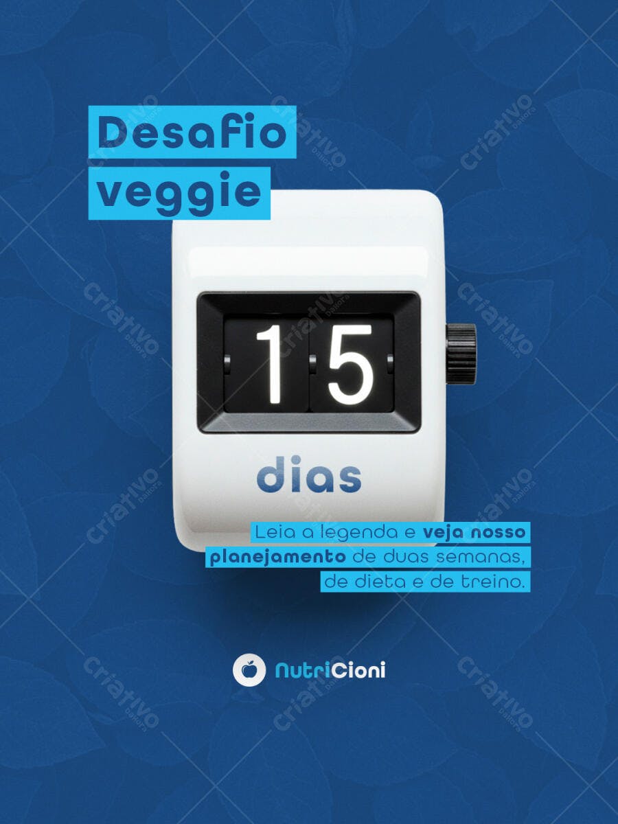 Flyer Desafio Veggie 15 Dias PSD Editável