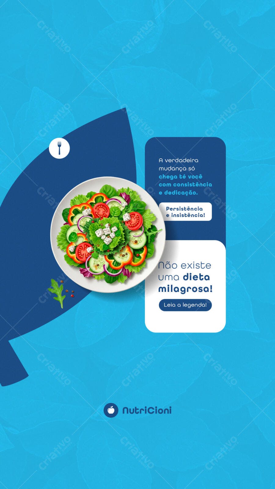 Post para Redes Sociais sobre Alimentação Saudável PSD Editável