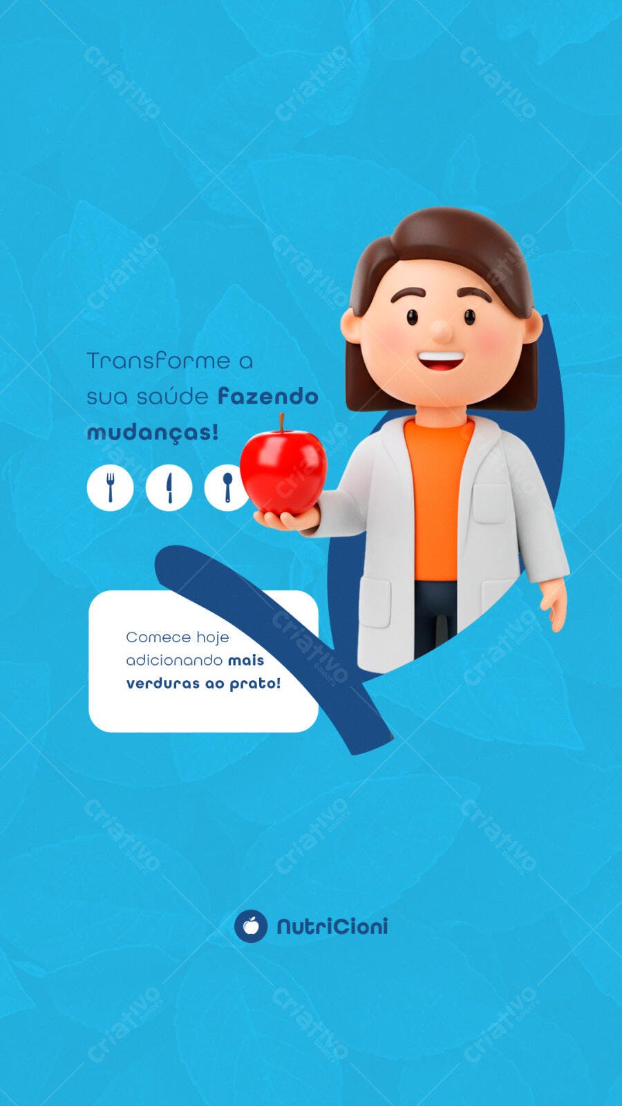Post para Redes Sociais com Nutricionista PSD Editável