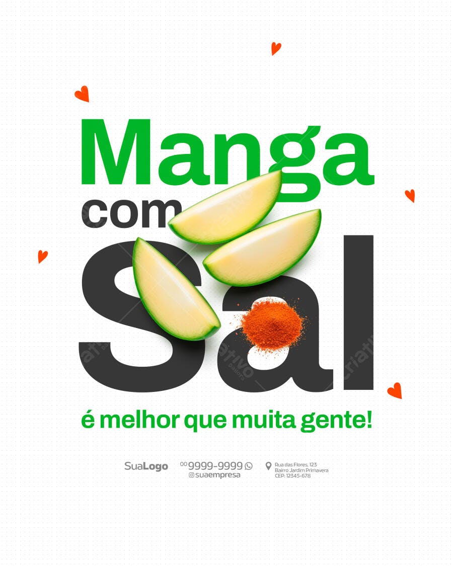 Flyer para Lançamento de Manga com Sal PSD Editável