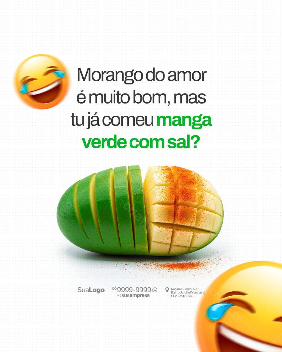 Flyer Manga Verde com Sal PSD Editável