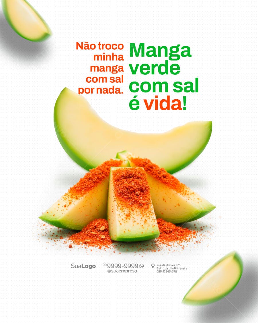 Flyer Manga Verde com Sal PSD Editável