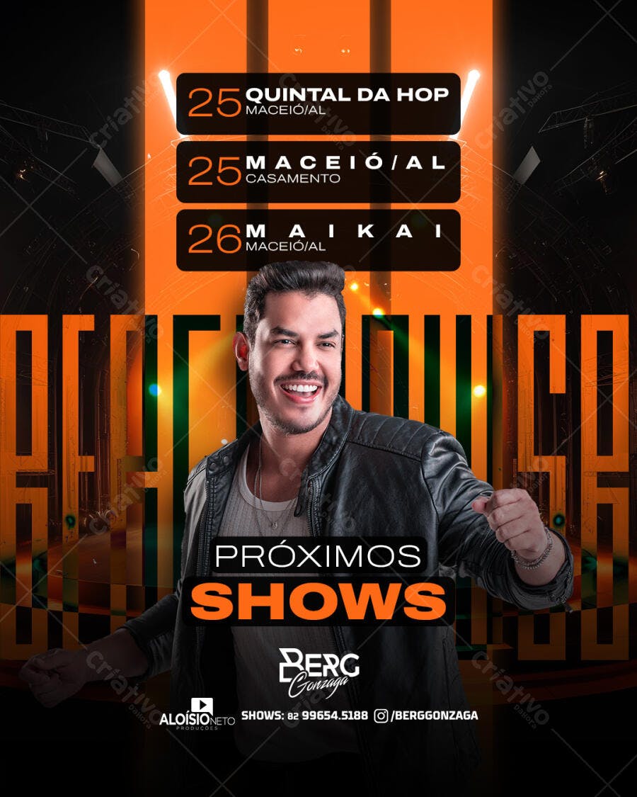 Flyer para Shows do Berg Gonzaga PSD Editável