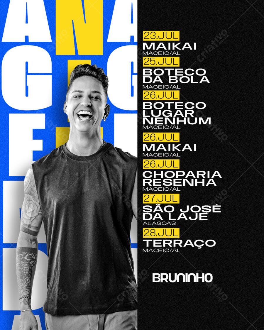 Flyer para Shows do Bruninho PSD Editável