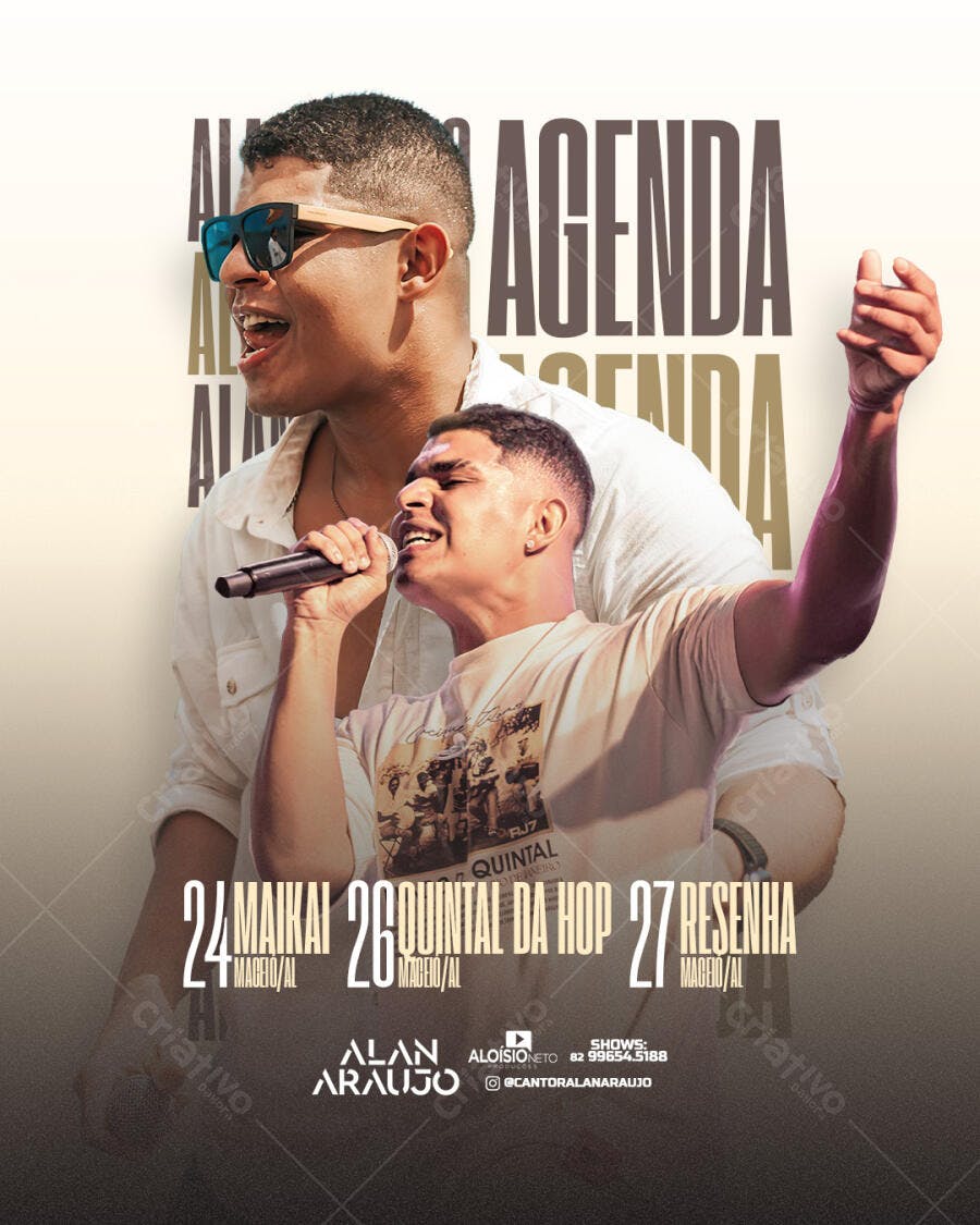 Flyer para Show Alan Araujo PSD Editável