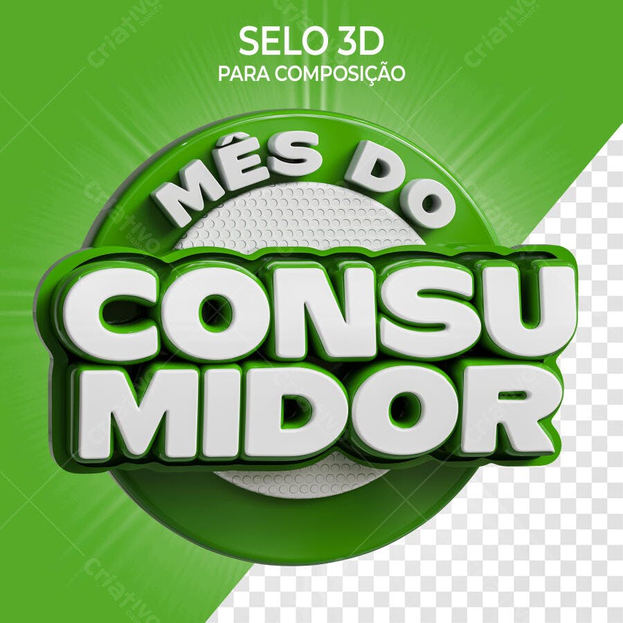 Selo 3D promocional verde e branco