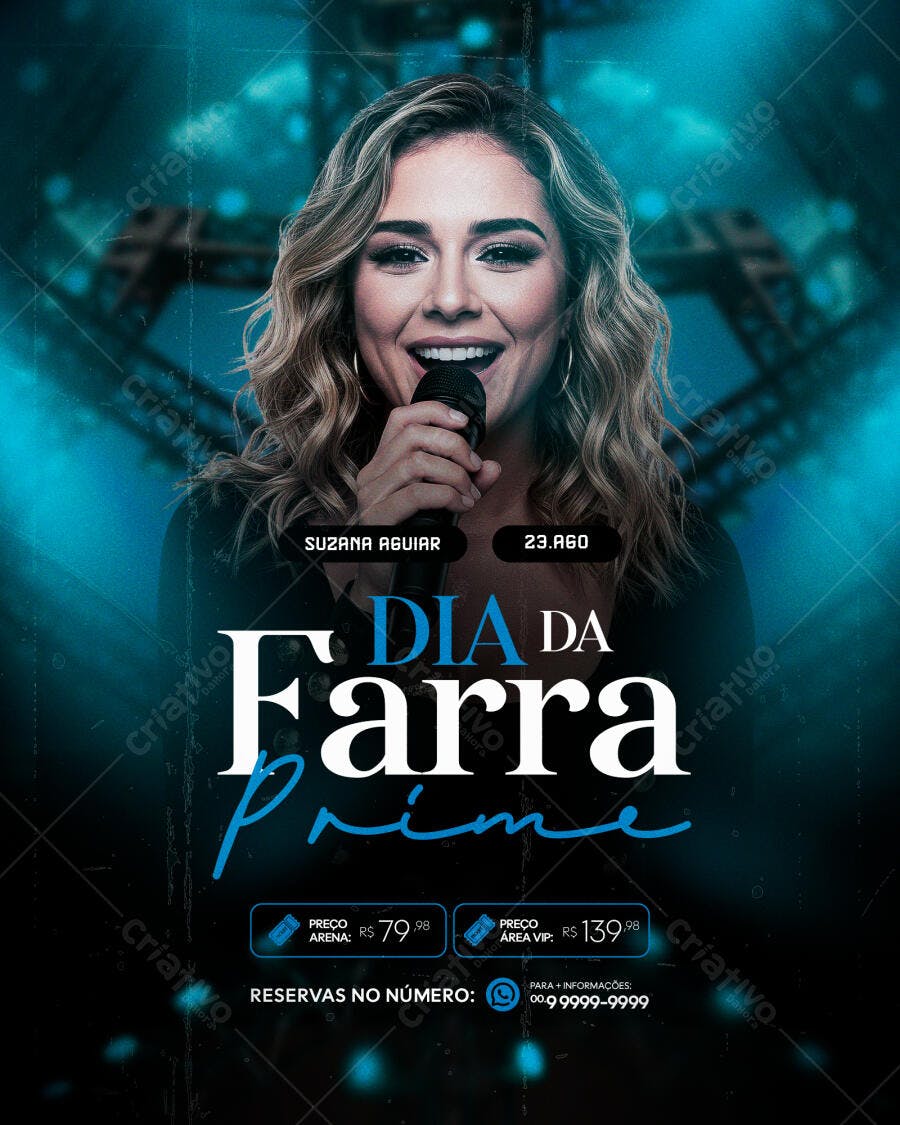 Flyer para Show de Suzana Aguiar 23 de Agosto PSD Editável