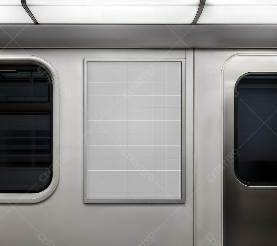 Mockup Realista de Anúncio em Metrô