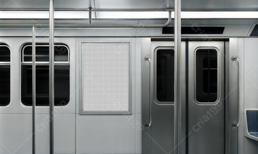 Mockup de Anúncio em Metrô: Design Moderno e Realista