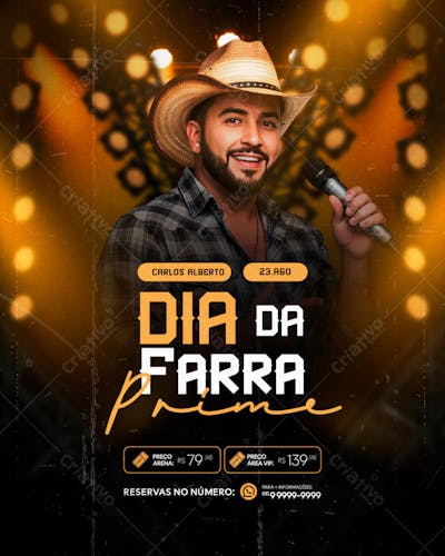 FLYER PARA EVENTO SHOW ARTISTA SERTANEJO PSD EDITÁVEL FEED (6)
