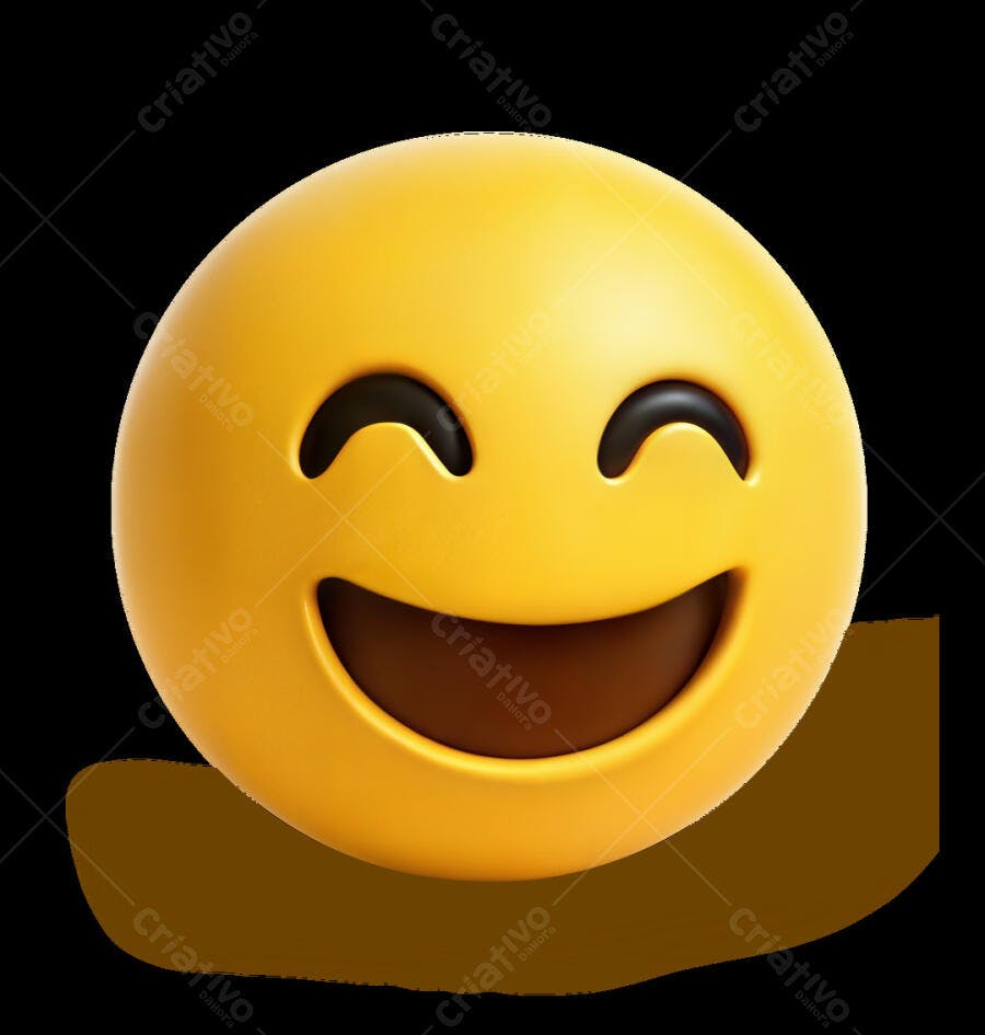 Emoji Amarelo Feliz PSD Editável