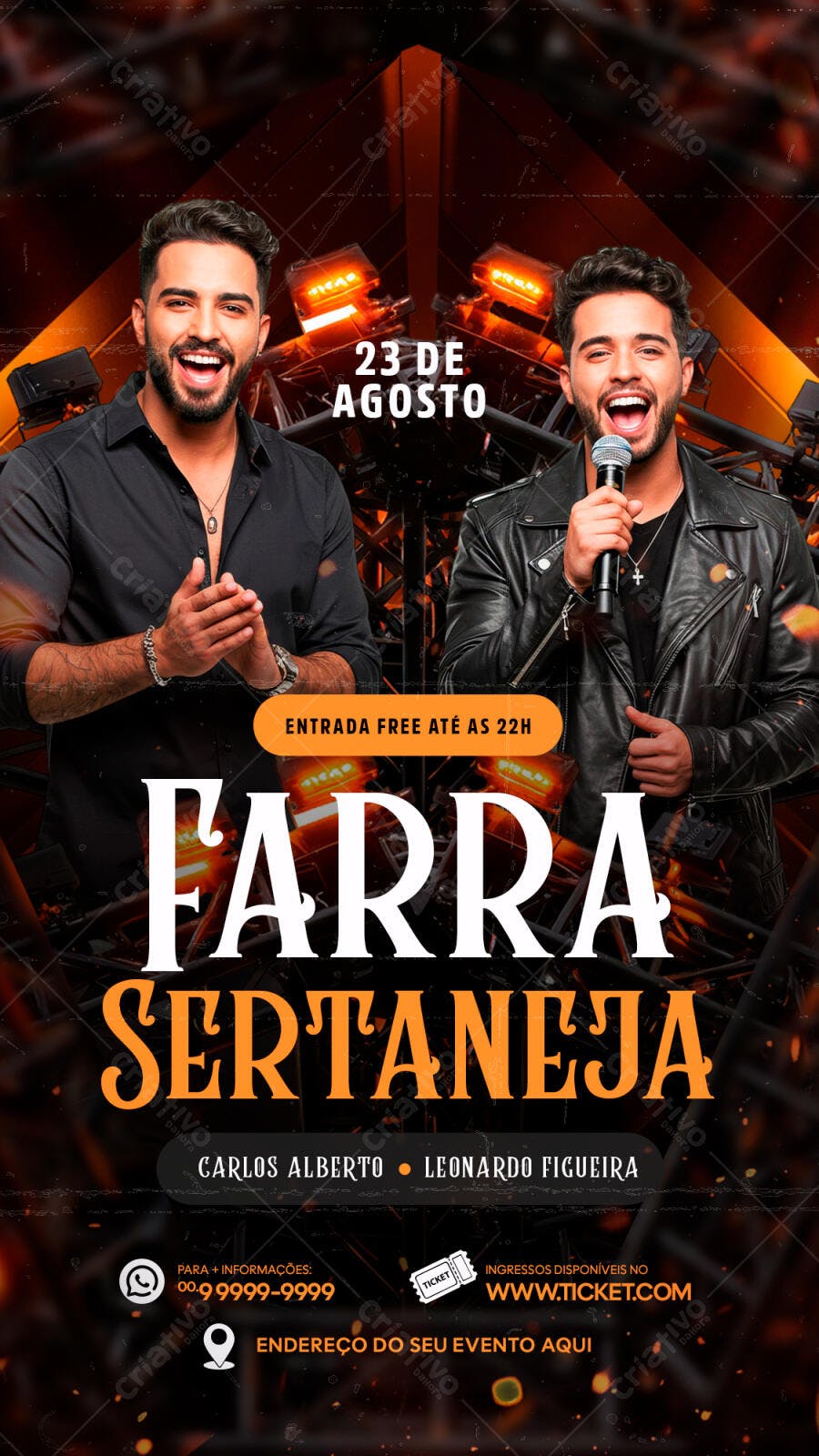 Flyer Farra Sertaneja 23 de Agosto PSD Editável