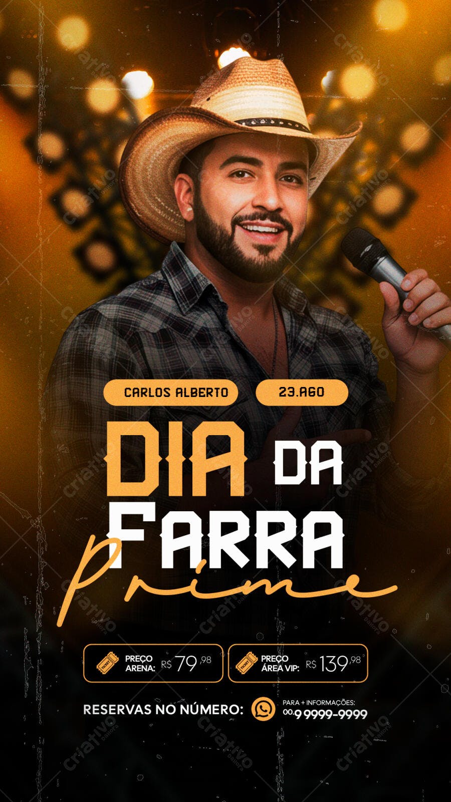 Flyer Dia da Farra Carlos Alberto 23/08 PSD Editável