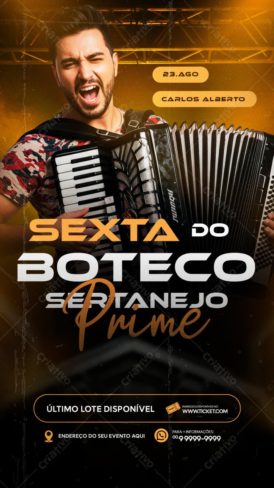 Flyer Festa Sertaneja 23 de Agosto PSD Editável