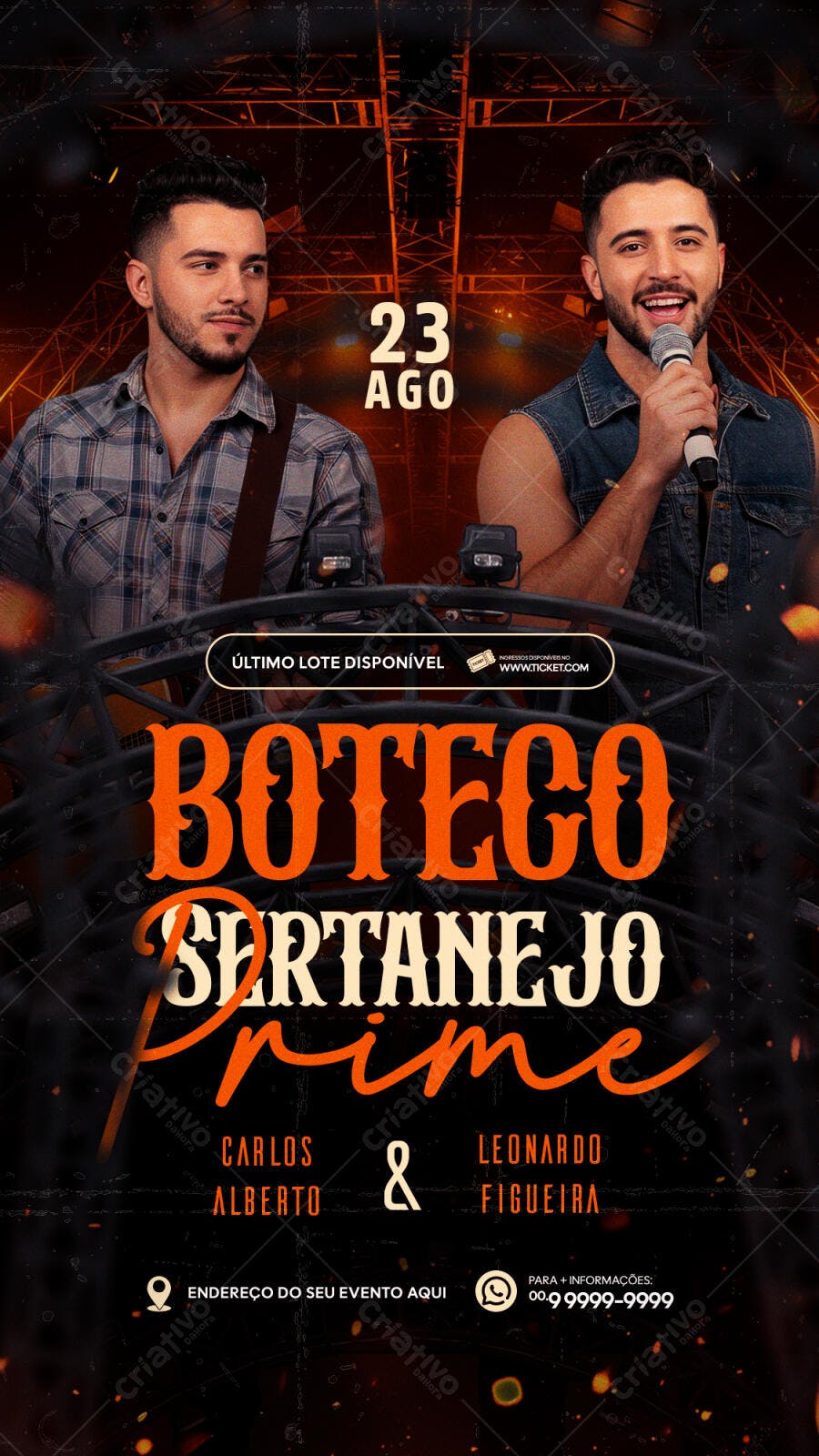 Flyer Boiteco Sertanejo Prime 23 Ago PSD Editável