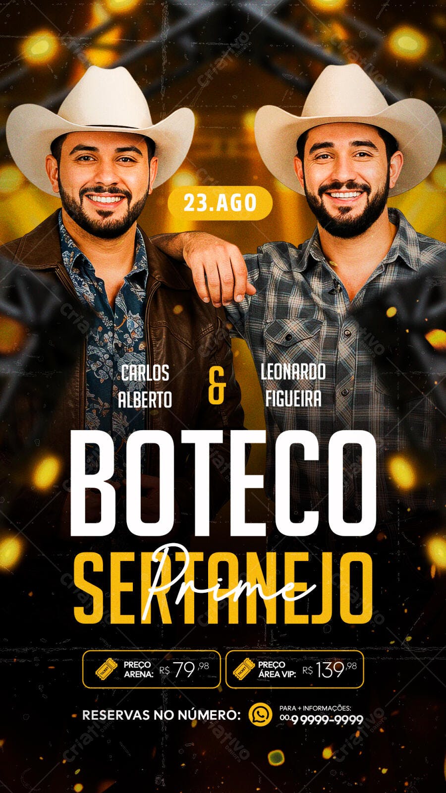 Flyer Boteco Sertanejo 23 Ago PSD Editável