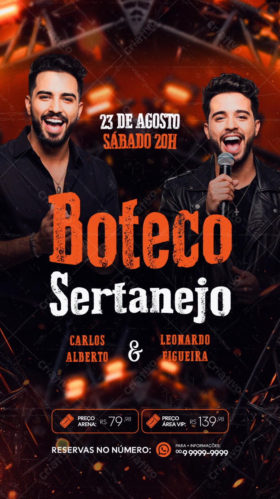 Flyer Boteco Sertanejo 23 de Agosto PSD Editável