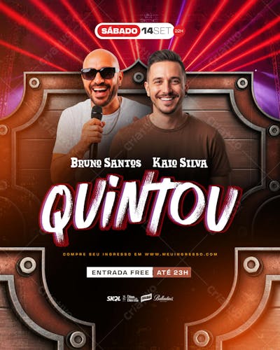 Flyer Evento Show Quintou PSD Editável