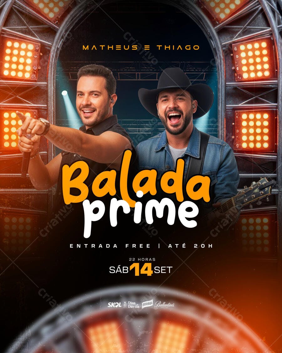Flyer para Show Matheus e Thiago PSD Editável