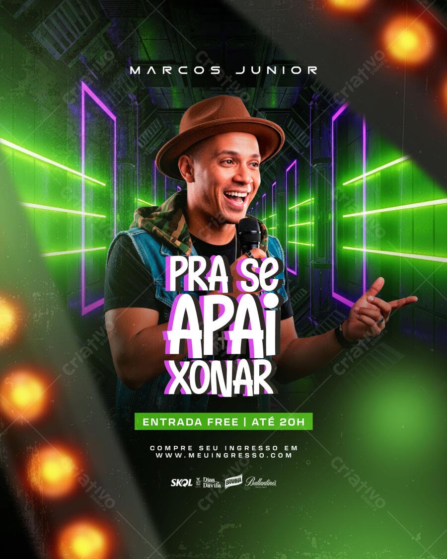 Flyer Show Marcos Junior PSD Editável
