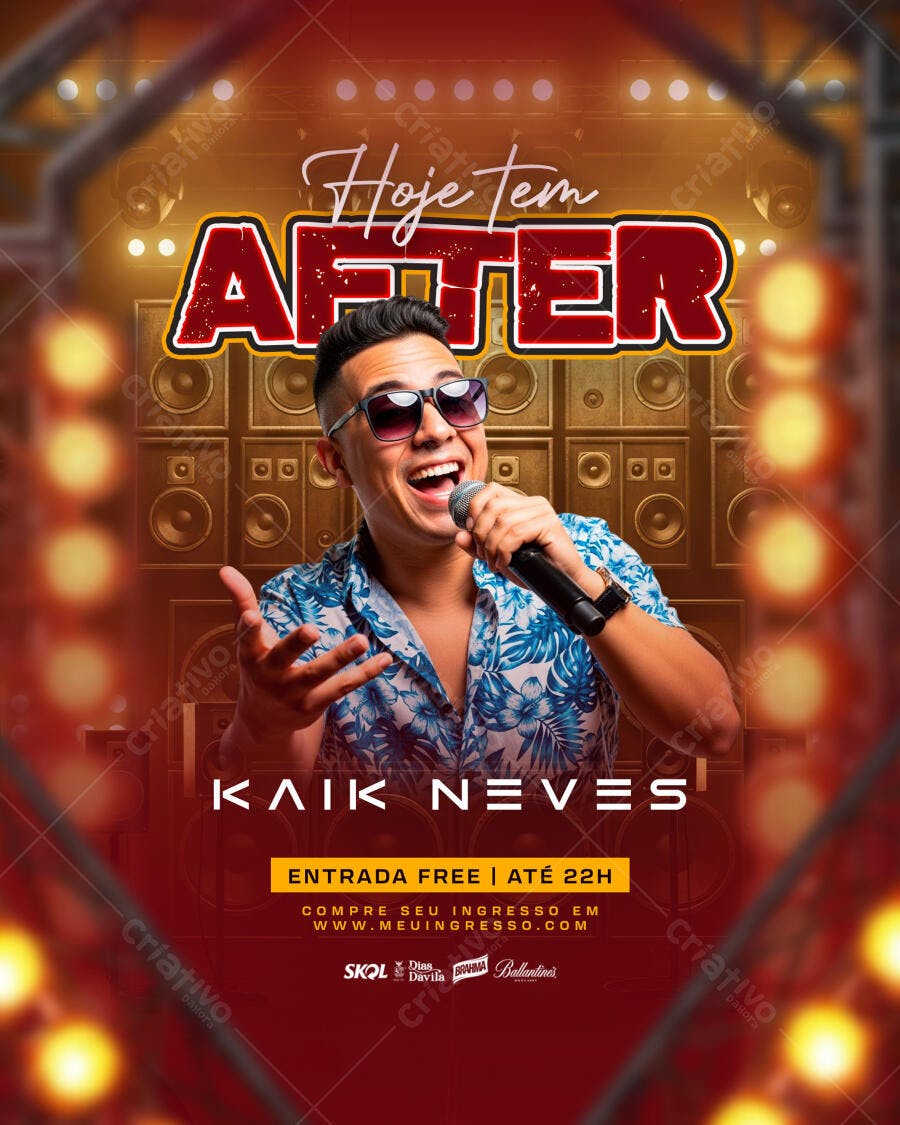 Flyer para Show Musical com Kaik Neves PSD Editável
