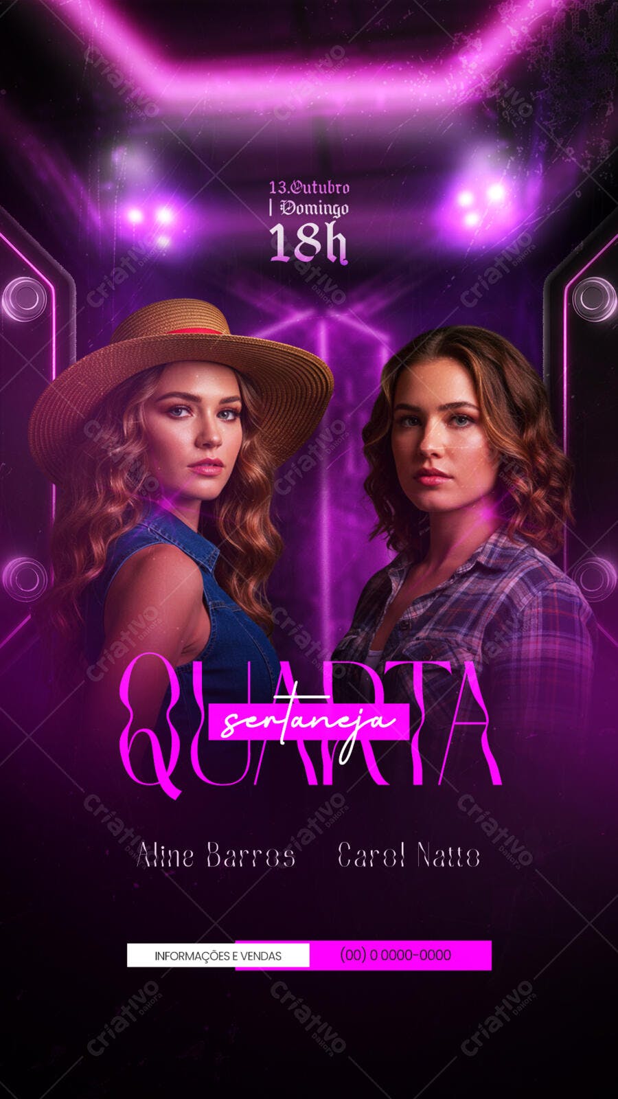 Flyer Festa Sertaneja 13 de Outubro PSD Editável
