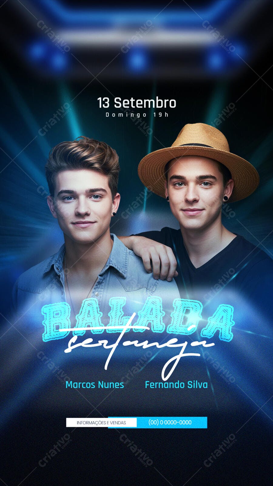 Flyer para Balada Sertaneja 13 de Setembro PSD Editável